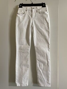 Joe's Jeans White High Rise Slim Straight Jeans
